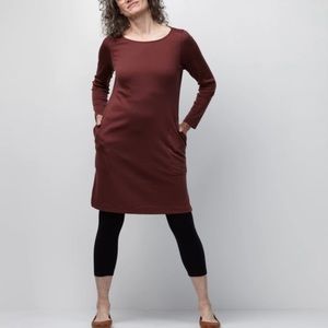 Wool& Margo shift dress L redwood
